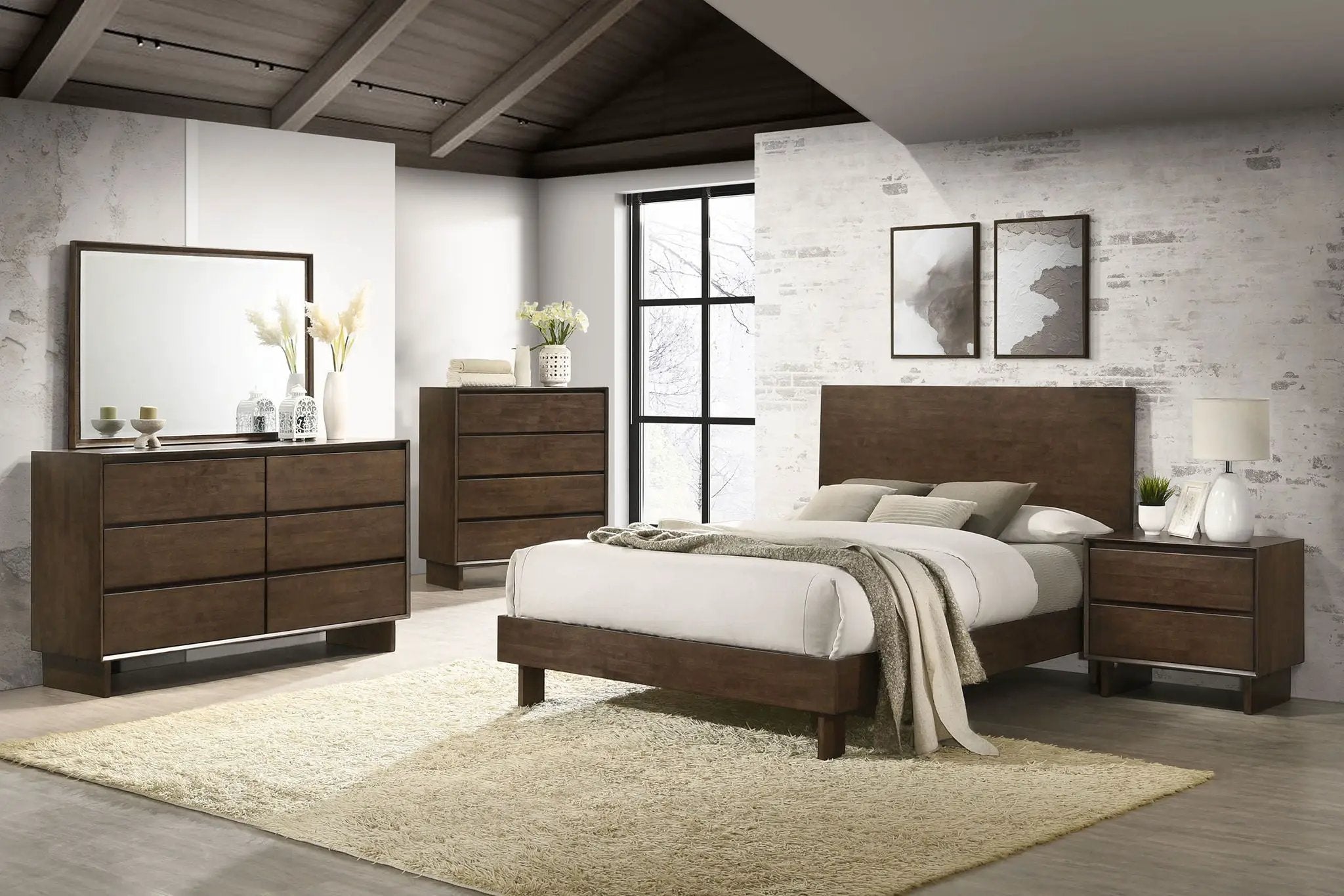 Glenwood 5-piece Eastern King Bedroom Set Warm Brown by Unique Piece Furniture