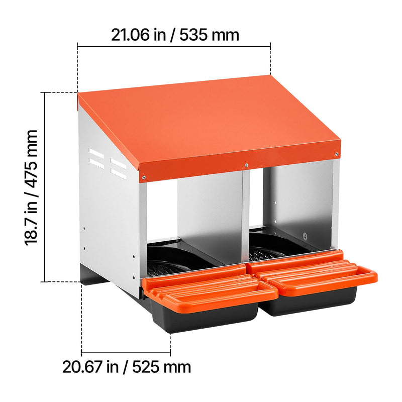Chicken Nesting Boxes, 2 Compartments, Easy Egg Collection by HouseOfZazla