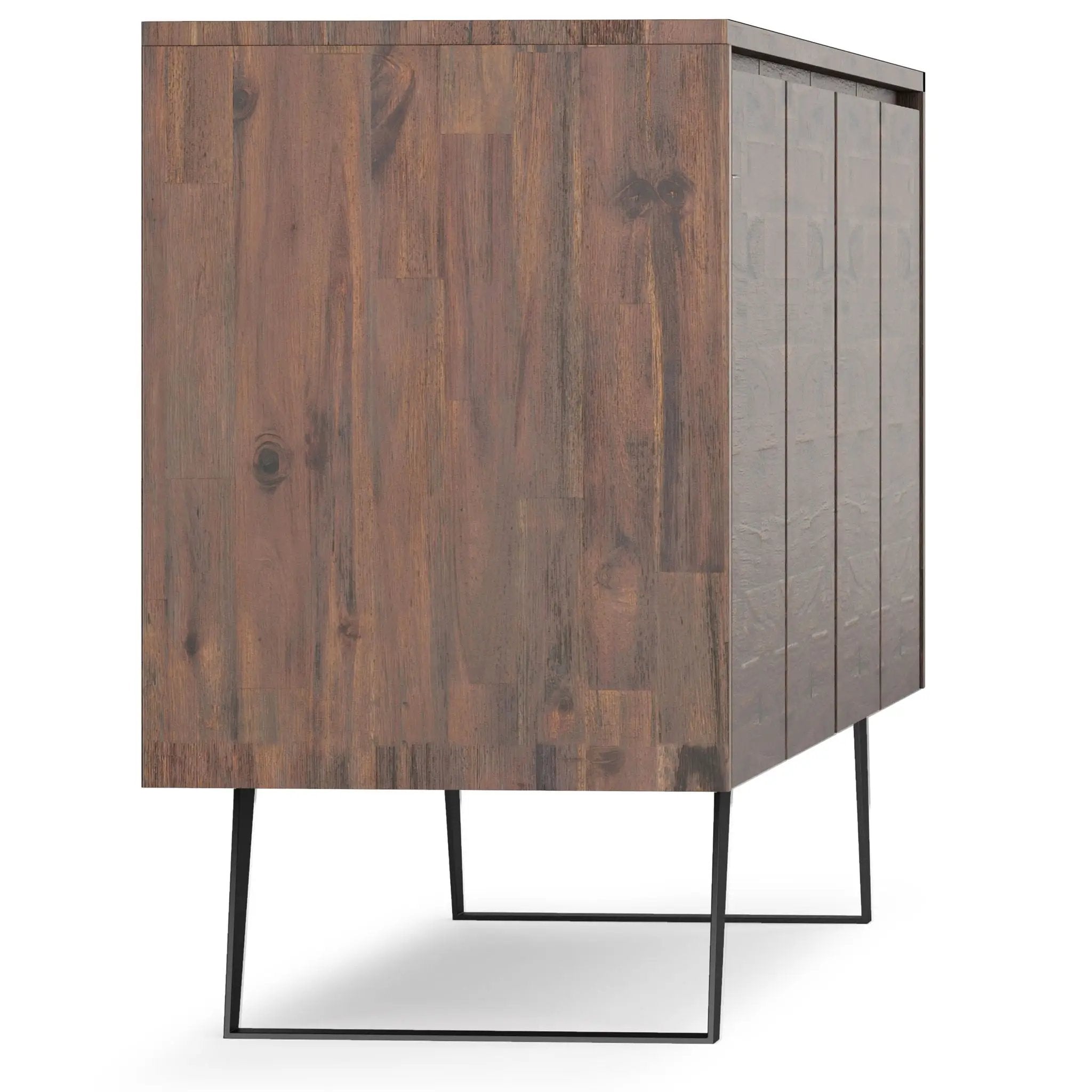 Lowry - Large 4 Door Sideboard Buffet - Distressed Charcoal Brown by HouseOfZazla