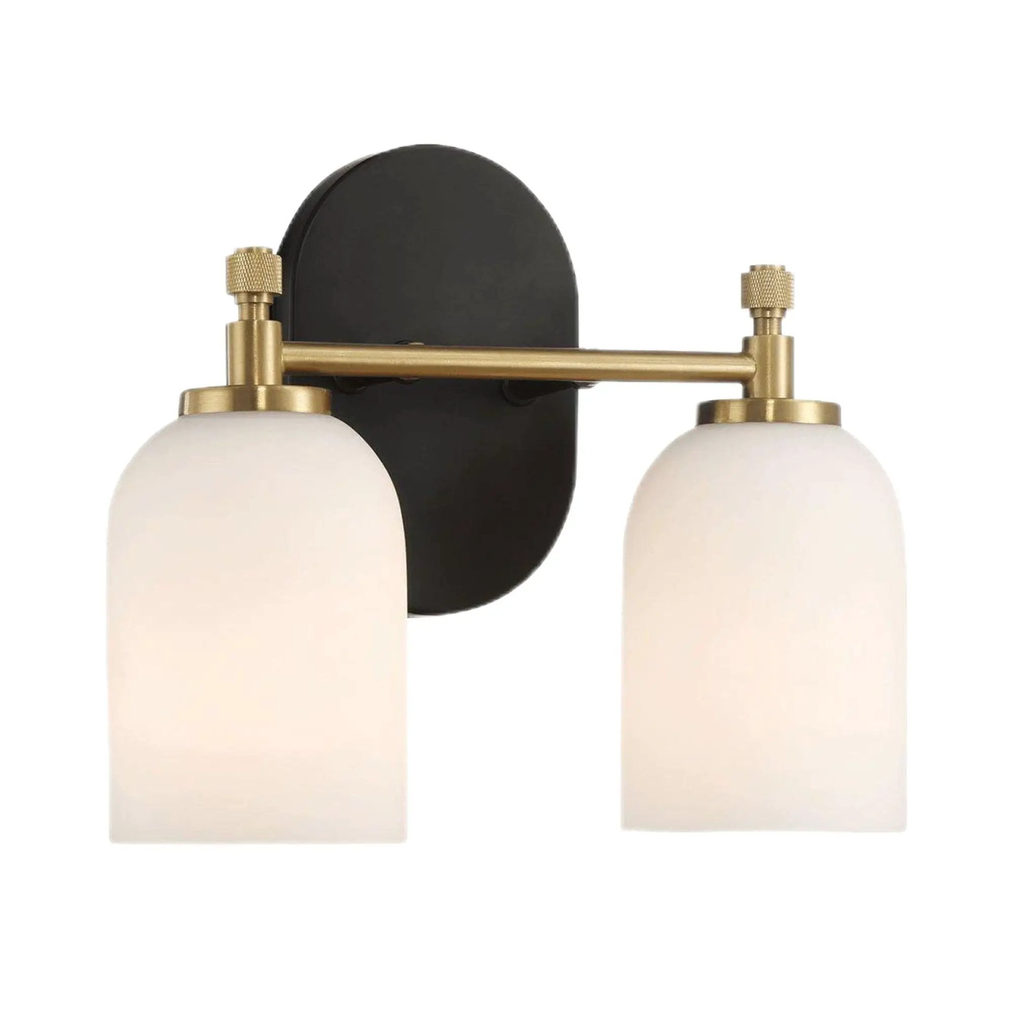 Vortex - 2 Lights Vanity In Style For Over Bathroom Mirror Wall Sconce - Black / Gold / White by HouseOfZazla