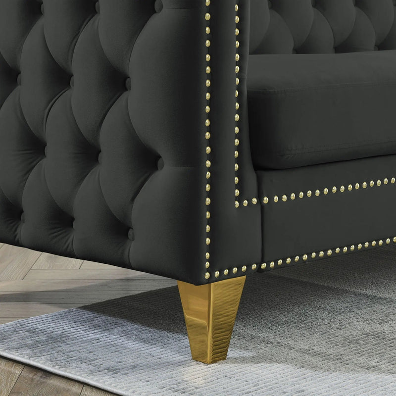 Modern Sofa With Button Tufting, Upholstered Couch For Living Room by HouseOfZazla