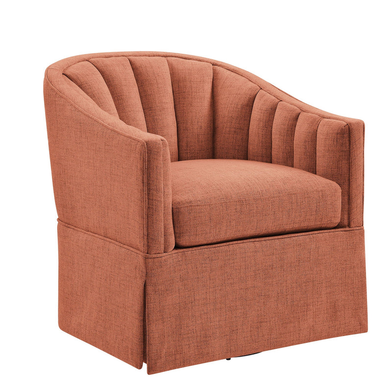 Solitude - Skirted Swivel Accent Chair With Hemp Like by HouseOfZazla