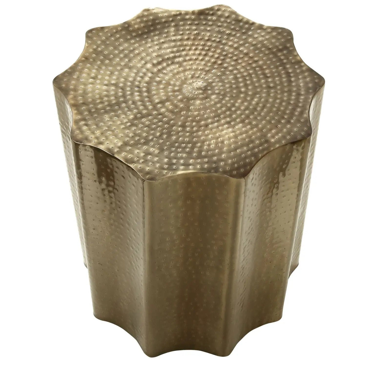 Drum Accent Side Table, Stylish Scalloped Design by Unique Piece Furniture