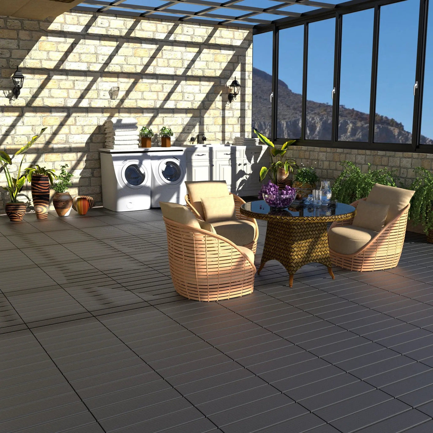 Interlocking Deck Tiles 44 Pack For Backyard by HouseOfZazla