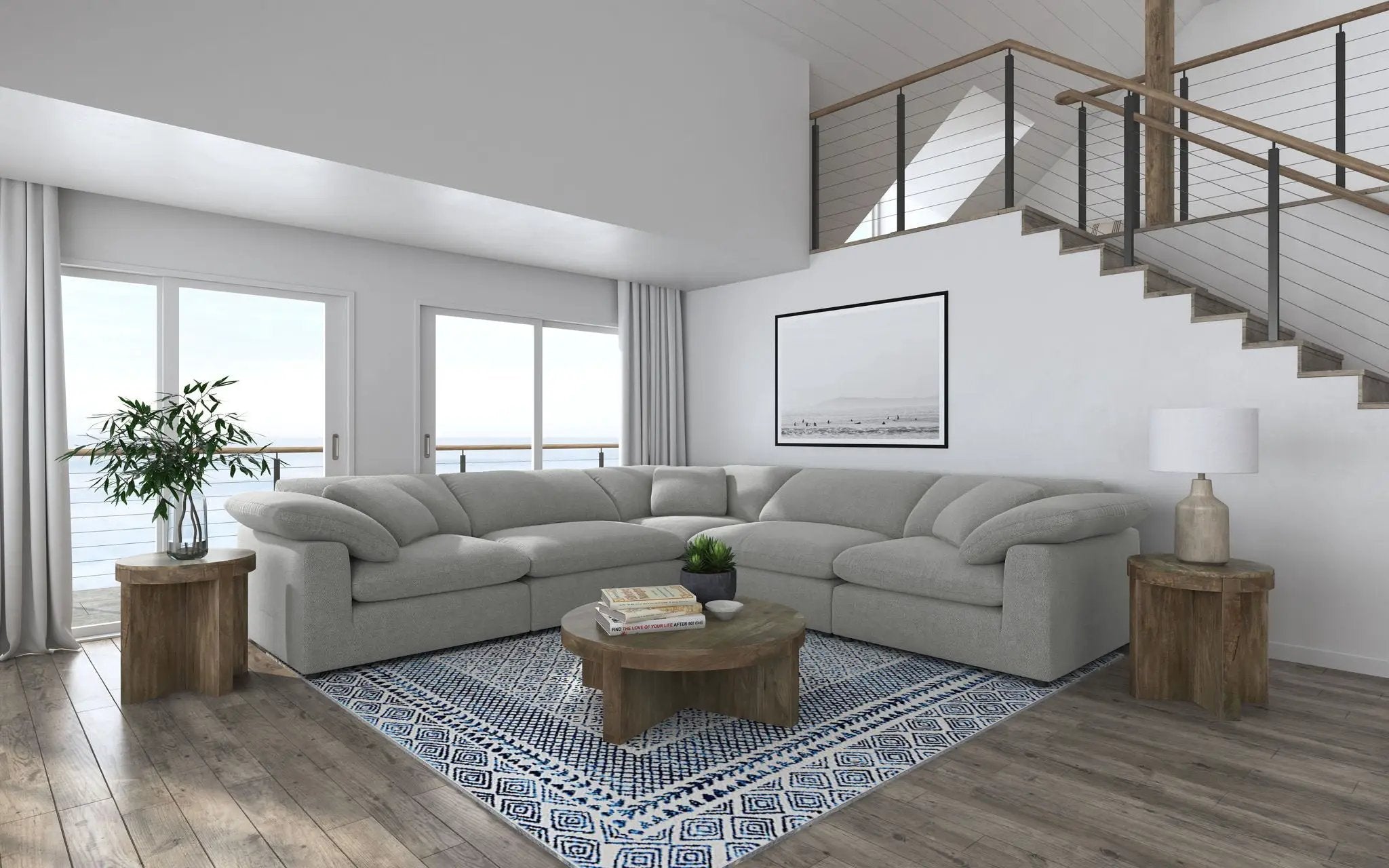 Raleigh 5-piece Boucle Upholstered Modular Sectional Grey by Unique Piece Furniture