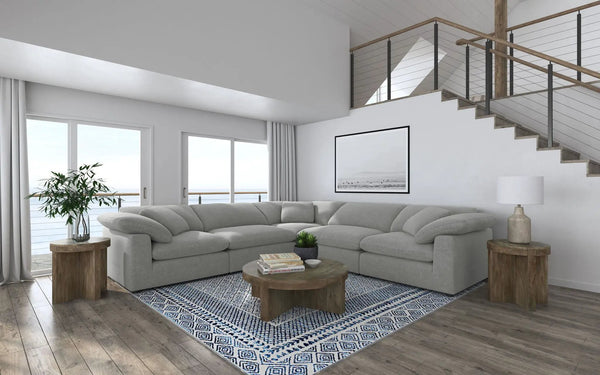 Raleigh 5-piece Boucle Upholstered Modular Sectional Grey