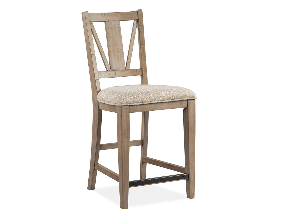 Paxton Place - Counter Chair With Upholstered Seat (Set of 2) - Dovetail Gray, photo 2 of 7