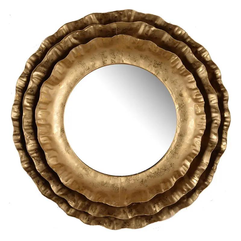 Round Wall Mirror With Metal Frame, Mid Century Modern Accent Mirror For Living Room - Gold by HouseOfZazla