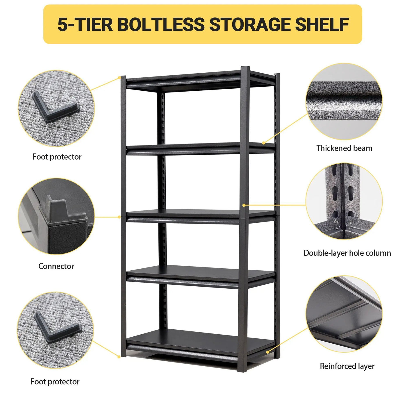 Industrial Heavy Duty Metal Garage Shelving Unit, Adjustable Storage Rack by HouseOfZazla