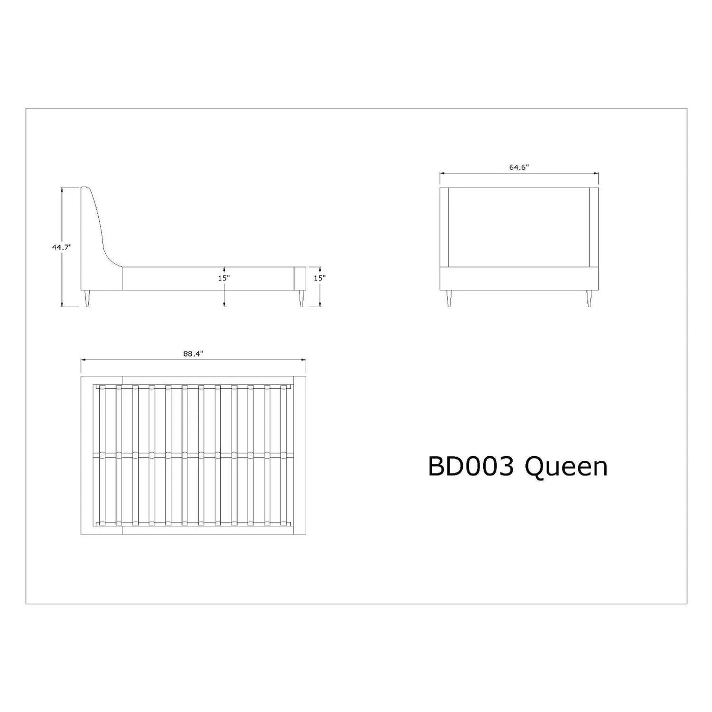Heather - Upholstered Bed With Curved Headboard by HouseOfZazla