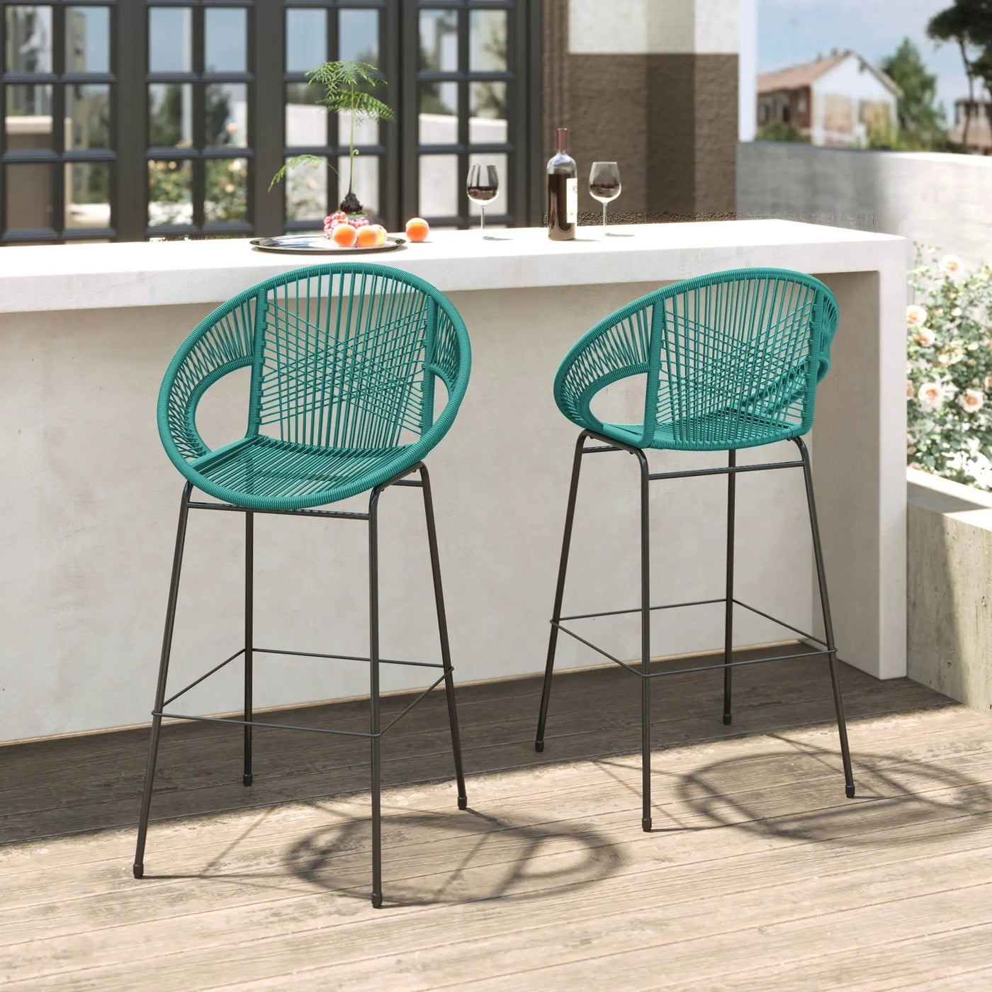 Ferrara Outdoor Patio Barstool (Set of 2) by HouseOfZazla