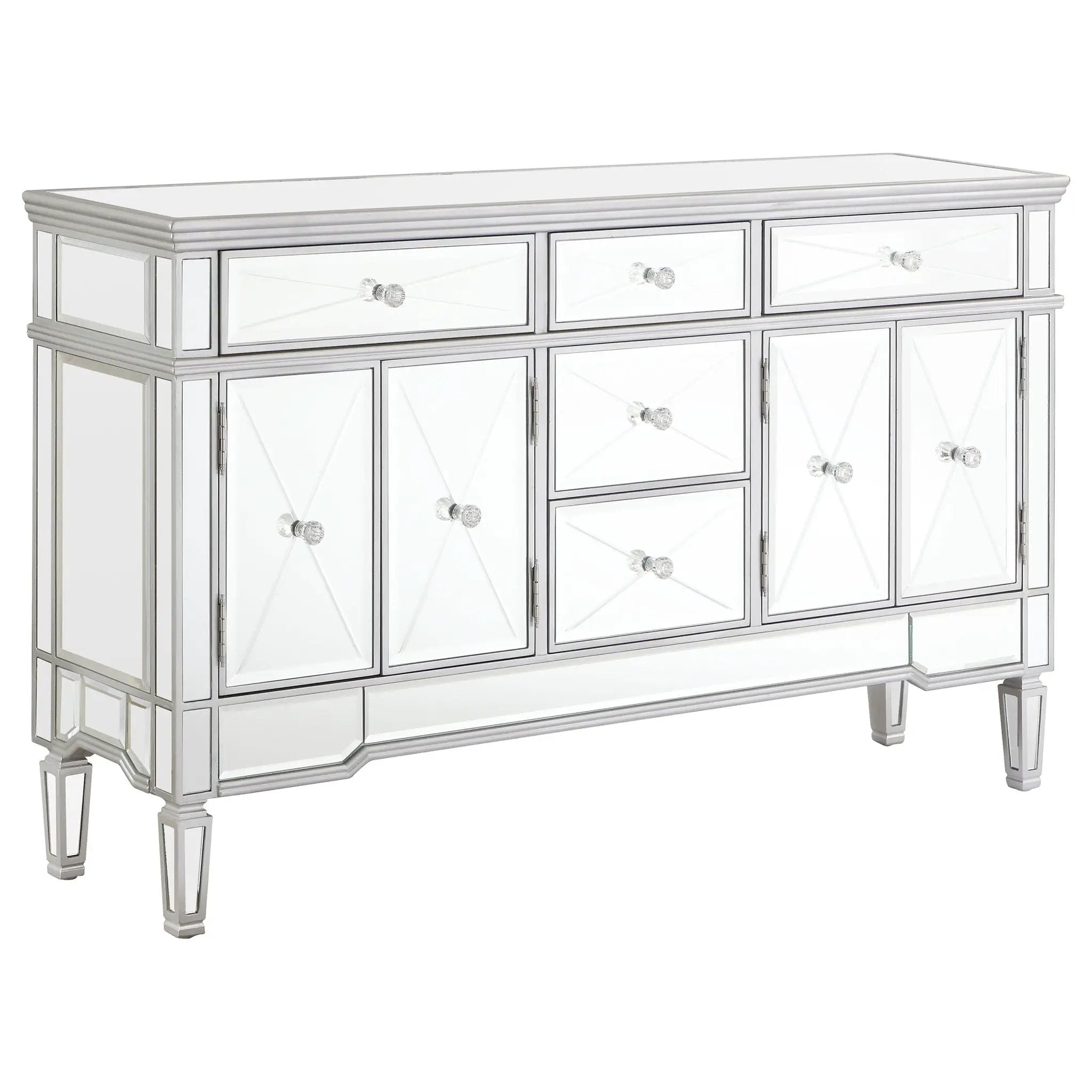 Duchess 5-drawer Mirrored Storage Accent Cabinet Silver by Unique Piece Furniture