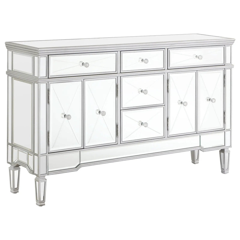 Duchess 5-drawer Mirrored Storage Accent Cabinet Silver by Unique Piece Furniture