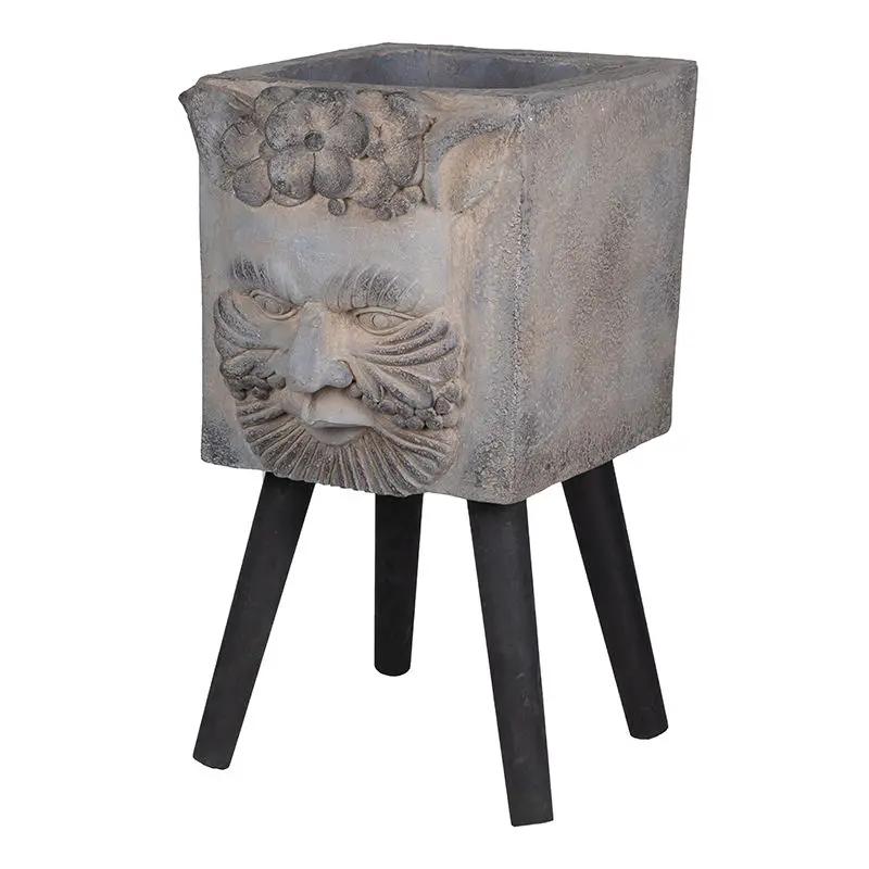 Greek God Statue Planter With Legs - Gray by Unique Piece Furniture