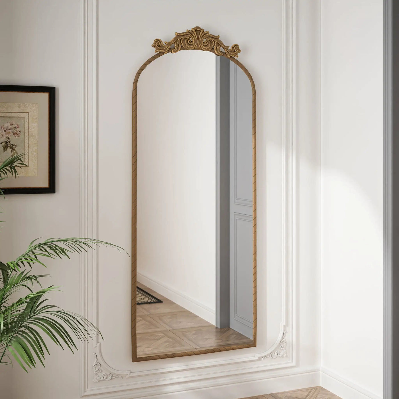 Vintage Arched Full Body Mirror, Wall Mounted For Living Room by HouseOfZazla