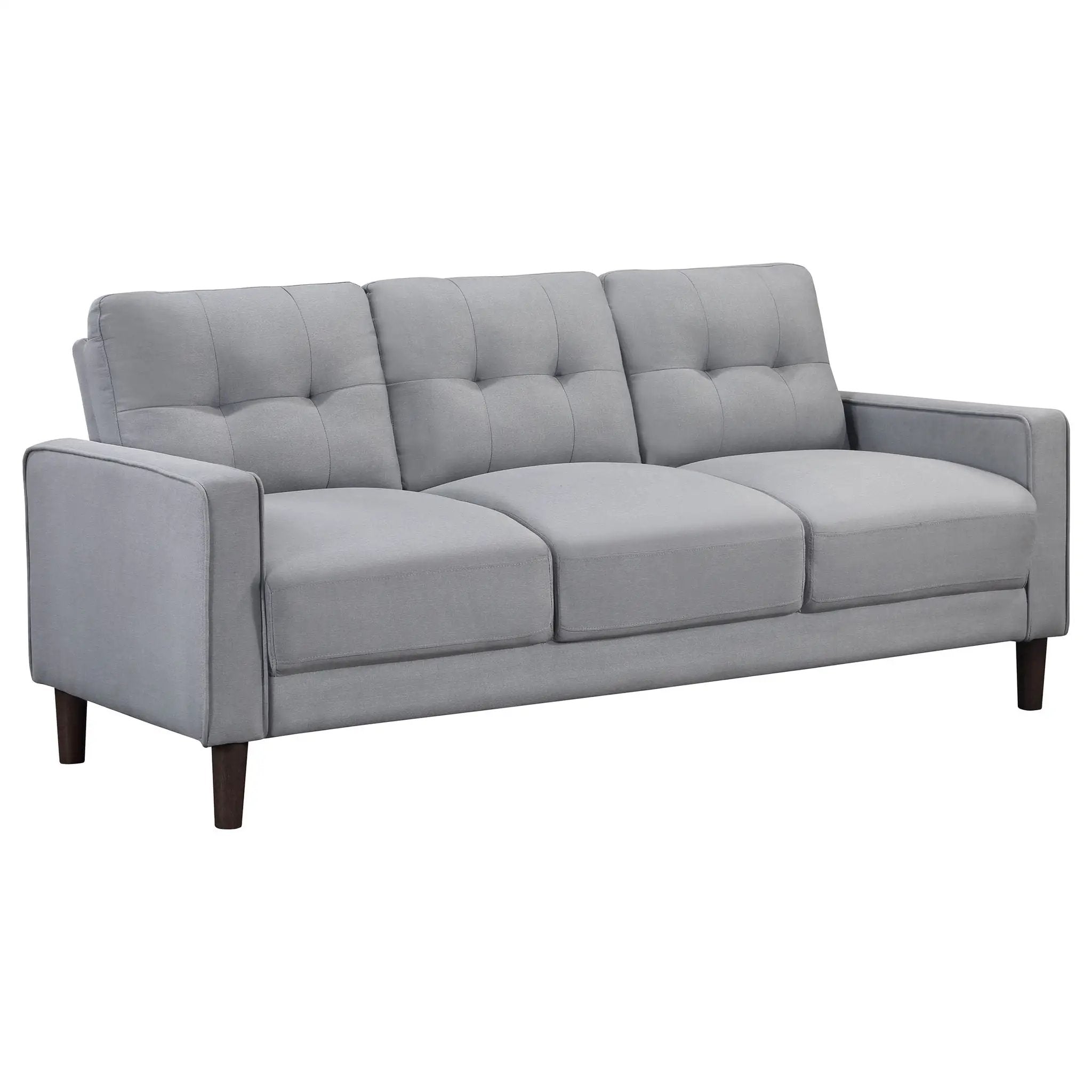 Bowen 3-piece Upholstered Track Arm Tufted Sofa Set Grey by Unique Piece Furniture