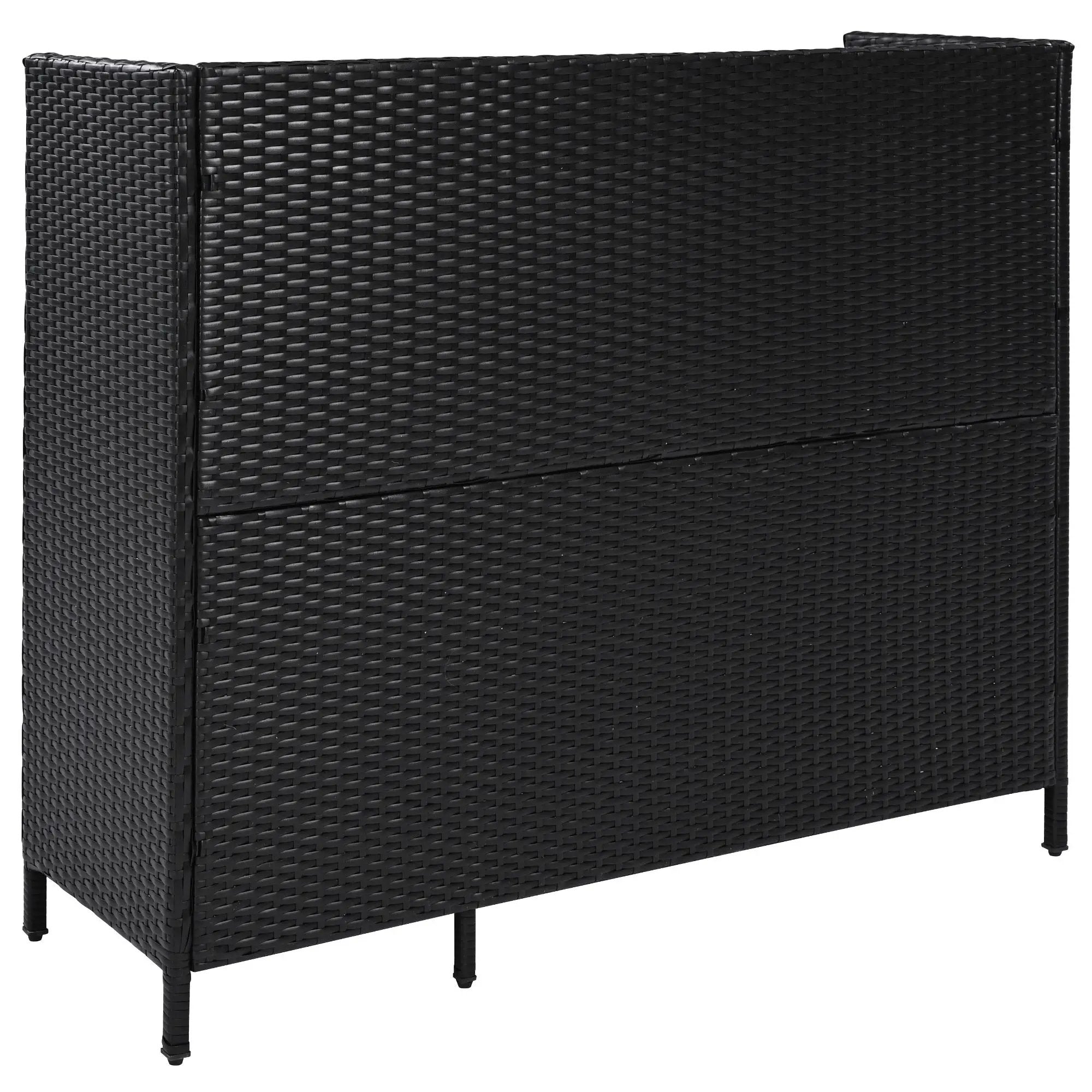 K&K 47.5"W Wicker Outdoor Storage Cabinet with Tempered Glass Top by HouseOfZazla