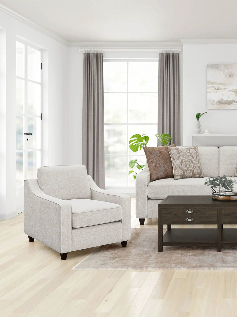 Christine Upholstered Sloped Arm Accent Chair Beige by Unique Piece Furniture