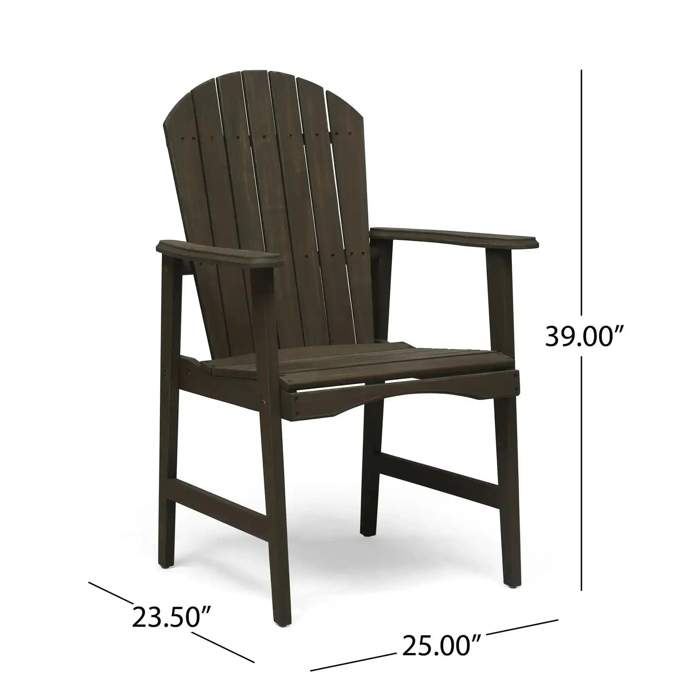 Outdoor Weather Resistant Acacia Wood Adirondack Dining Chairs (Set of 2) by HouseOfZazla