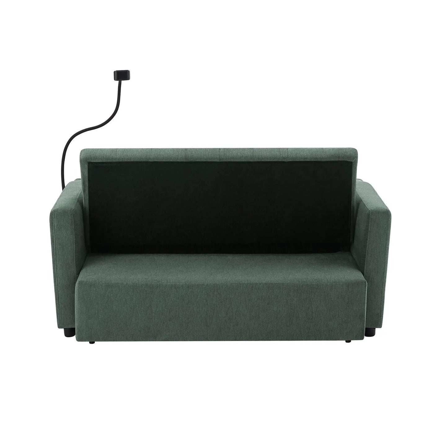 Convertible Sofa Bed Loveseat Sofa With Three USB Ports, Two Side Pockets, Two Cup Holders And 360° swivel Phone Holder For Living Room by HouseOfZazla