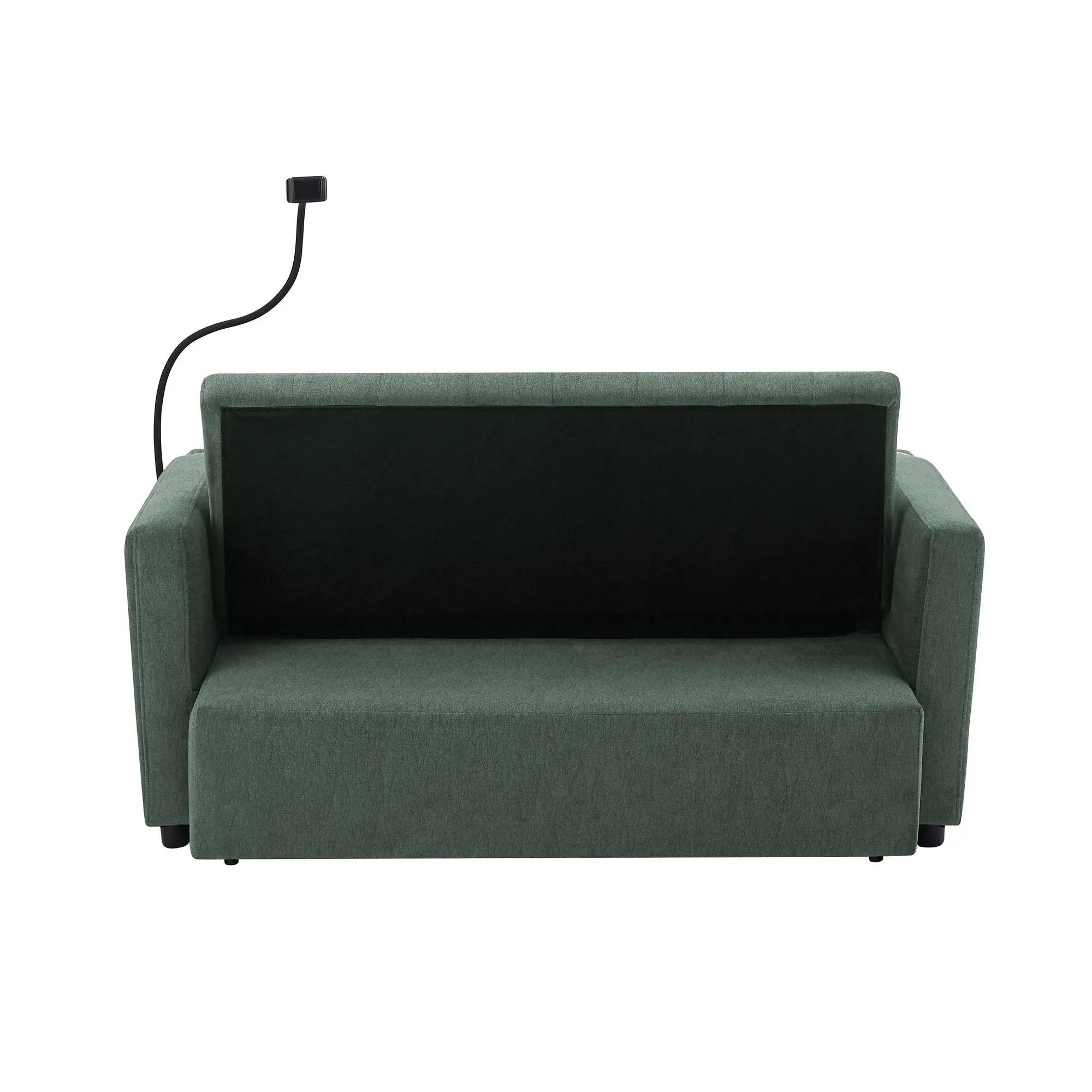 Convertible Sofa Bed Loveseat Sofa With Three USB Ports, Two Side Pockets, Two Cup Holders And 360° swivel Phone Holder For Living Room by HouseOfZazla