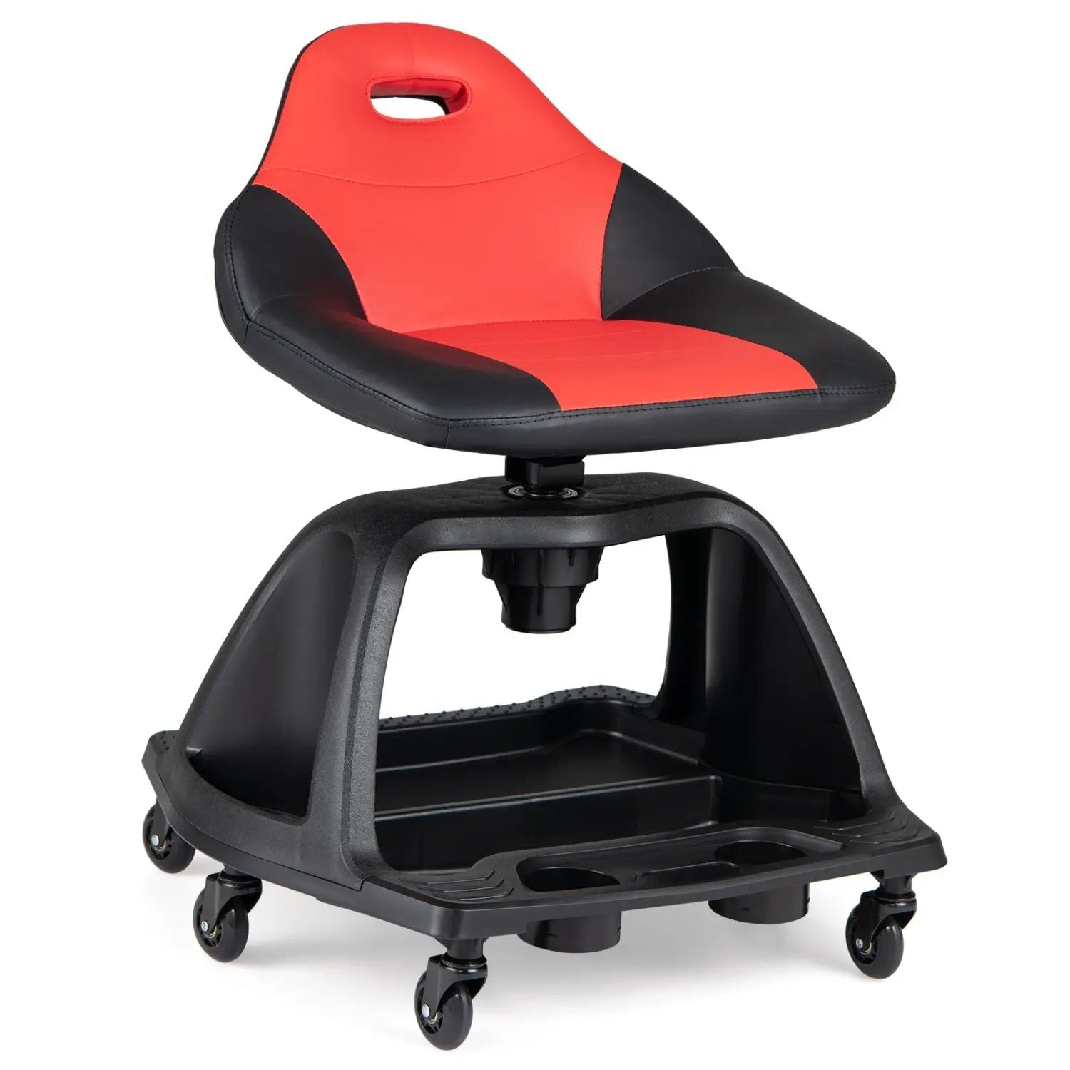 Rolling Mechanic Stool with Backrest and Tool Tray - 330 lbs by DirectDeals