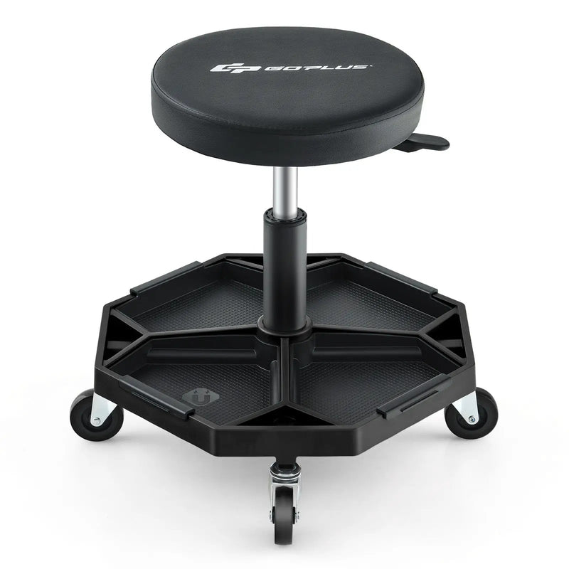 330 LBS Capacity Pneumatic Rolling Mechanic Stool with Padded Seat by DirectDeals
