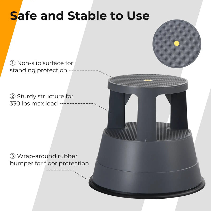 330 lbs Step Stool with Non-Slip Rubber Platform by DirectDeals