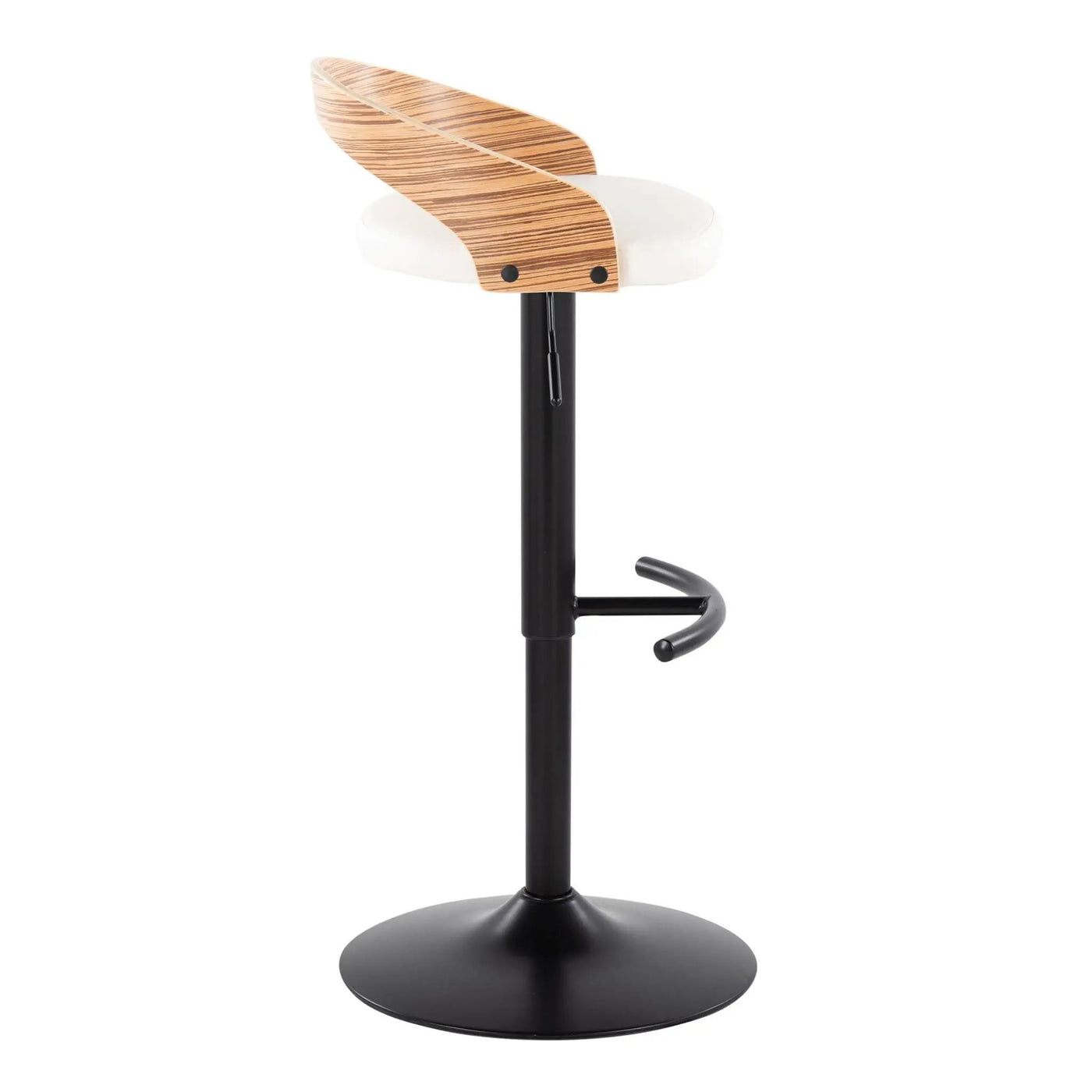 Grotto - Contemporary Adjustable Barstool With Swivel With Rounded T Footrest Elegant Design (Set of 2) by HouseOfZazla