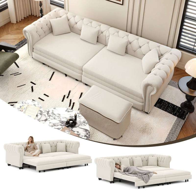 Chesterfield 3-in-1 Pull-Out Sofa Bed by HouseOfZazla