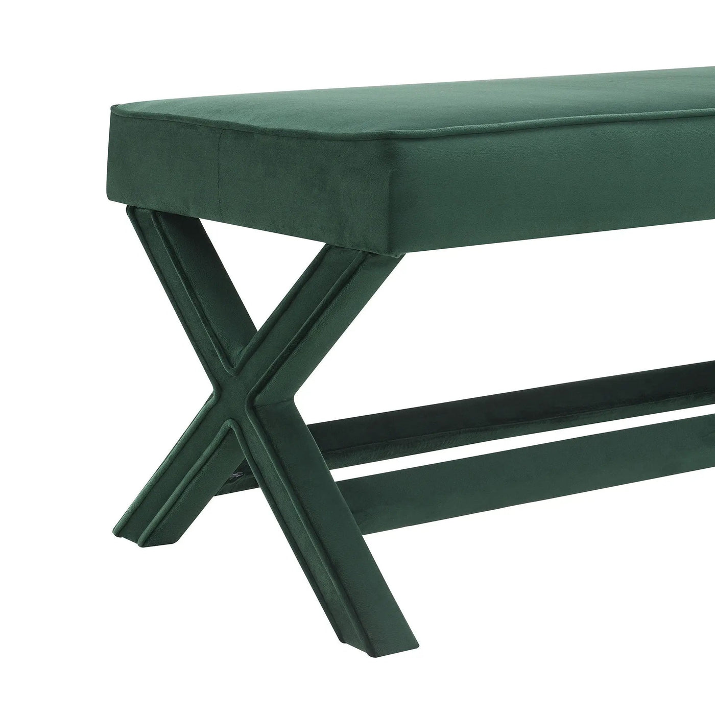 Comfort Double Bench Upholstered With X Crossed Legs by HouseOfZazla