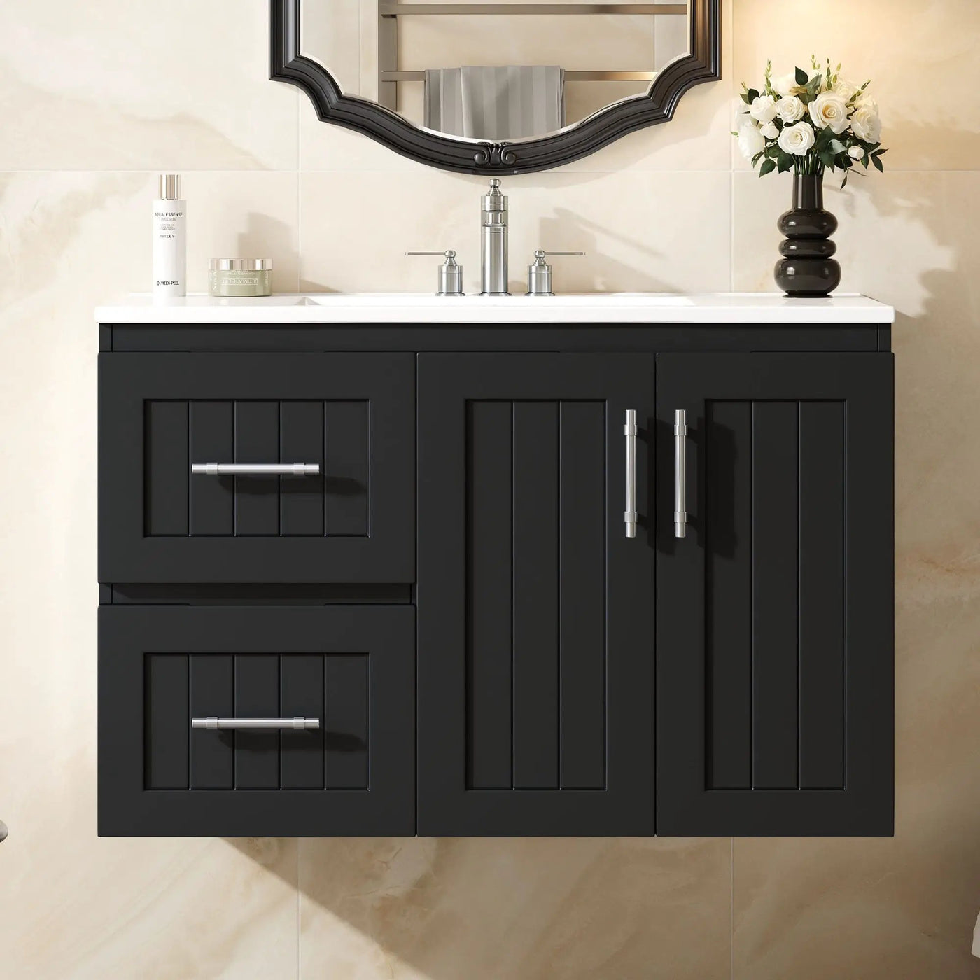 Wall Mounted Bathroom Vanity & Sink, 2 Drawers by HouseOfZazla