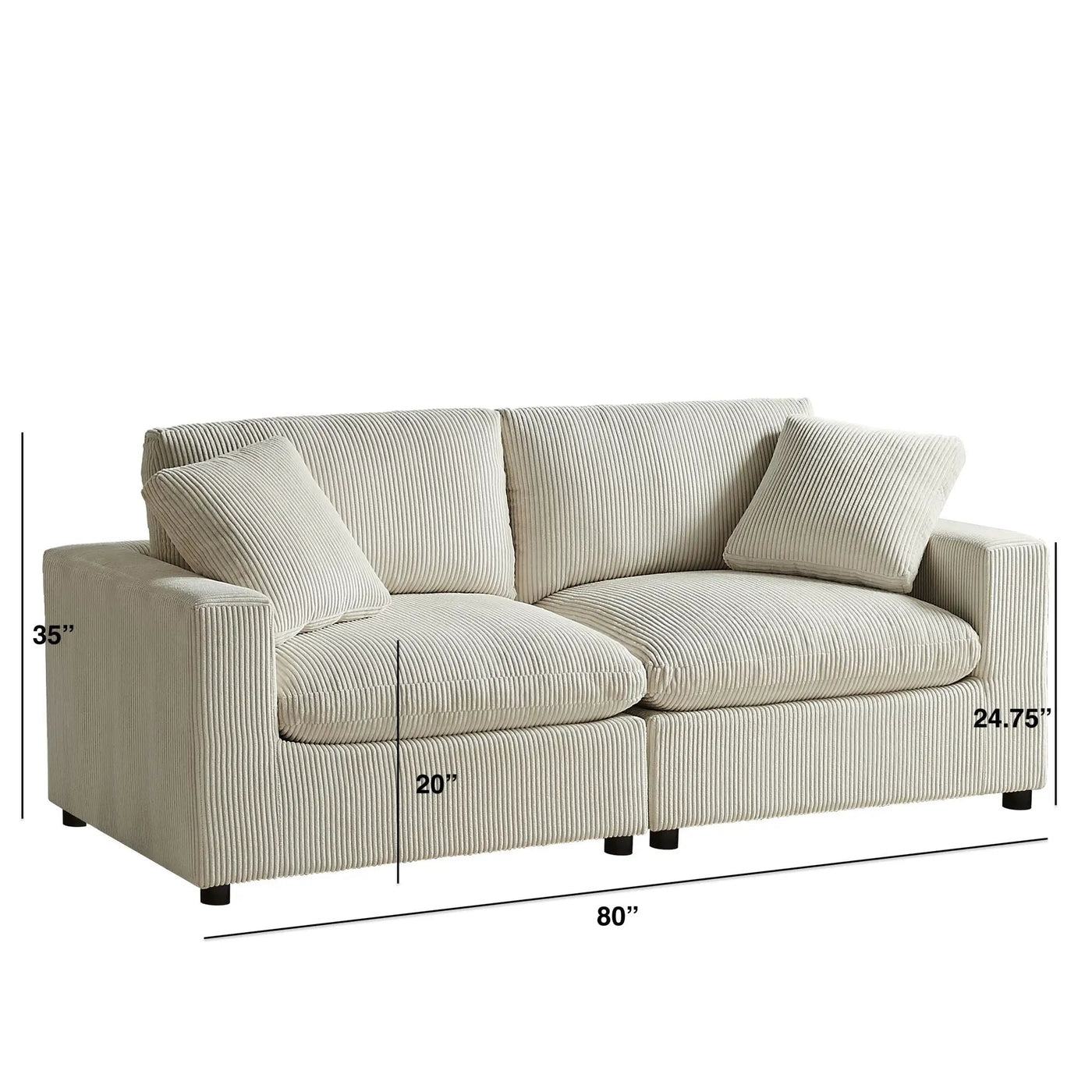 Chelsea - Modular 2 Piece Sofa by HouseOfZazla