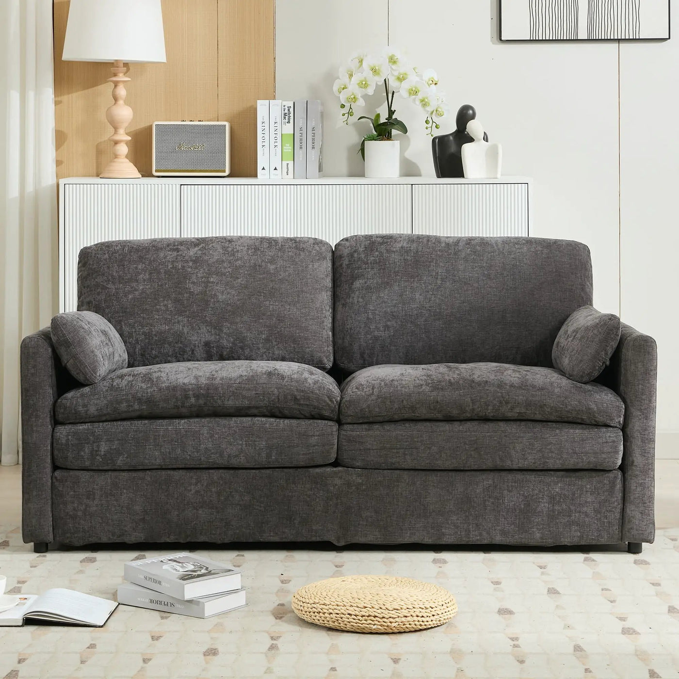 Cozy Upholstered Cushion Loveseat Sofa For Living Room by HouseOfZazla