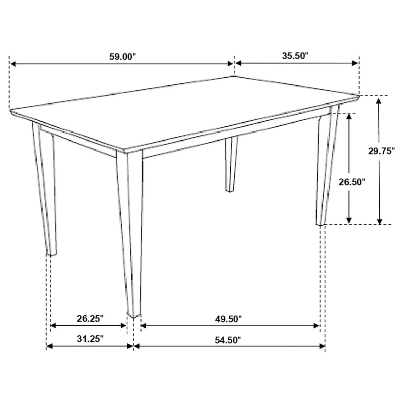 Gabriel Rectangular 59-inch Wood Dining Table Cappuccino by Unique Piece Furniture