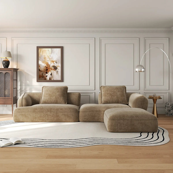 122" Modern L-Shaped Sectional Sofa with Chaise Lounge