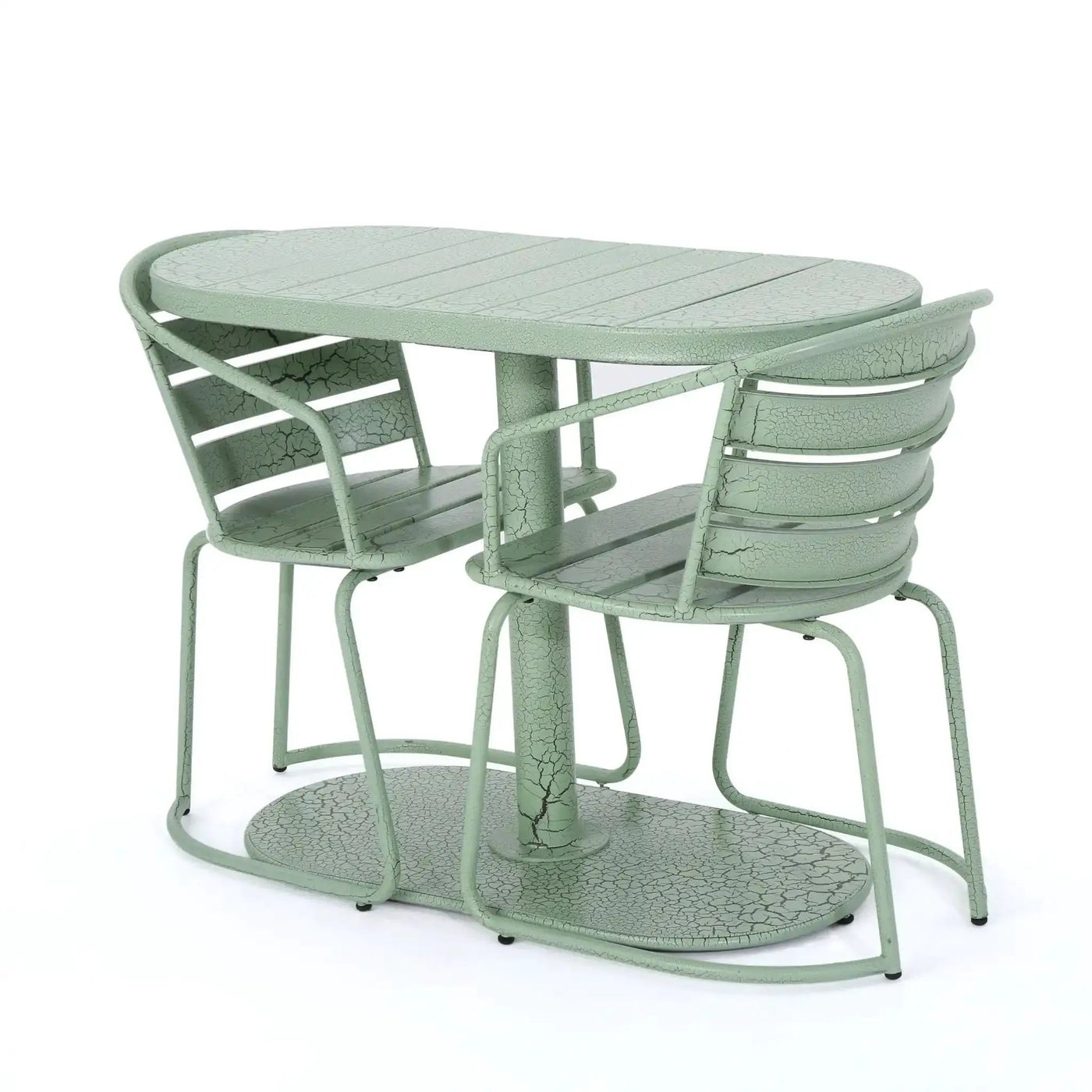 3 Piece Elegant Outdoor Bistro Set With 2 Chairs And Oval Table by HouseOfZazla