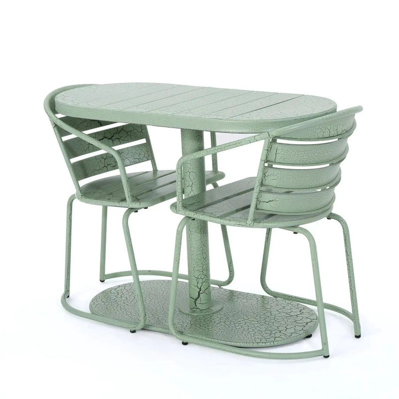 3 Piece Elegant Outdoor Bistro Set With 2 Chairs And Oval Table by HouseOfZazla