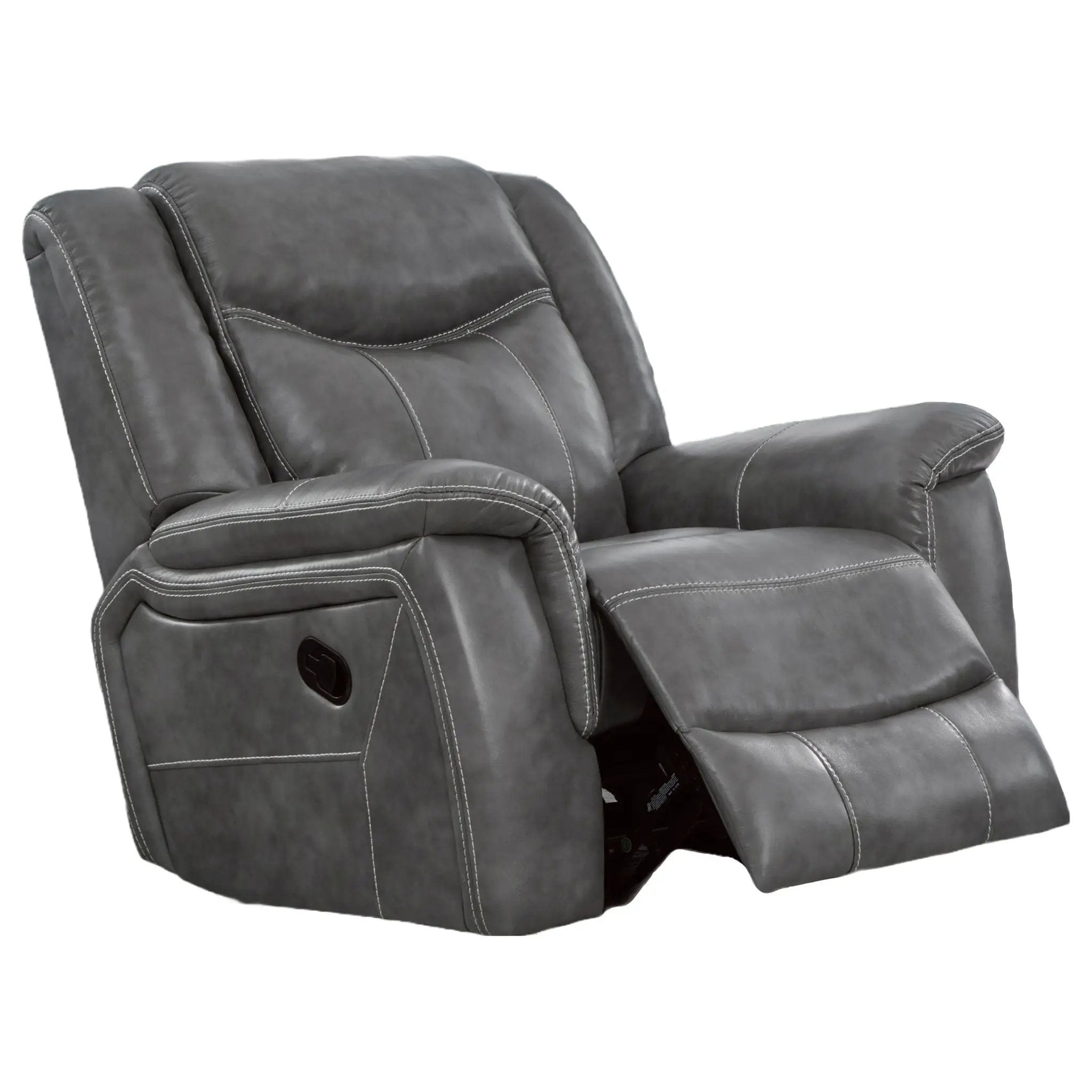 Conrad Upholstered Padded Arm Glider Recliner Grey by Unique Piece Furniture