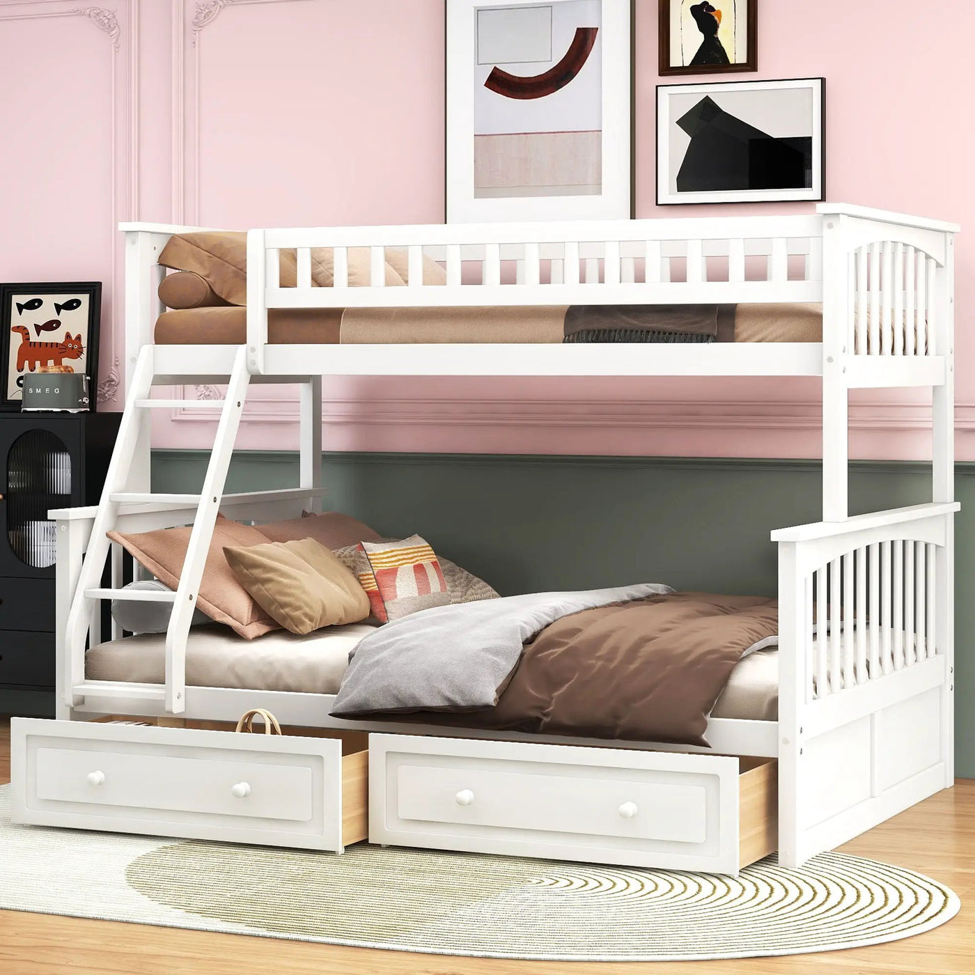 Bunk Bed With Drawers, Convertible Storage Bed by HouseOfZazla