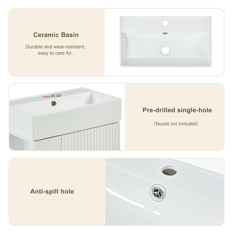 Bathroom Vanity, Combo Cabinet, Bathroom Storage Cabinet, Single Ceramic Sink by HouseOfZazla