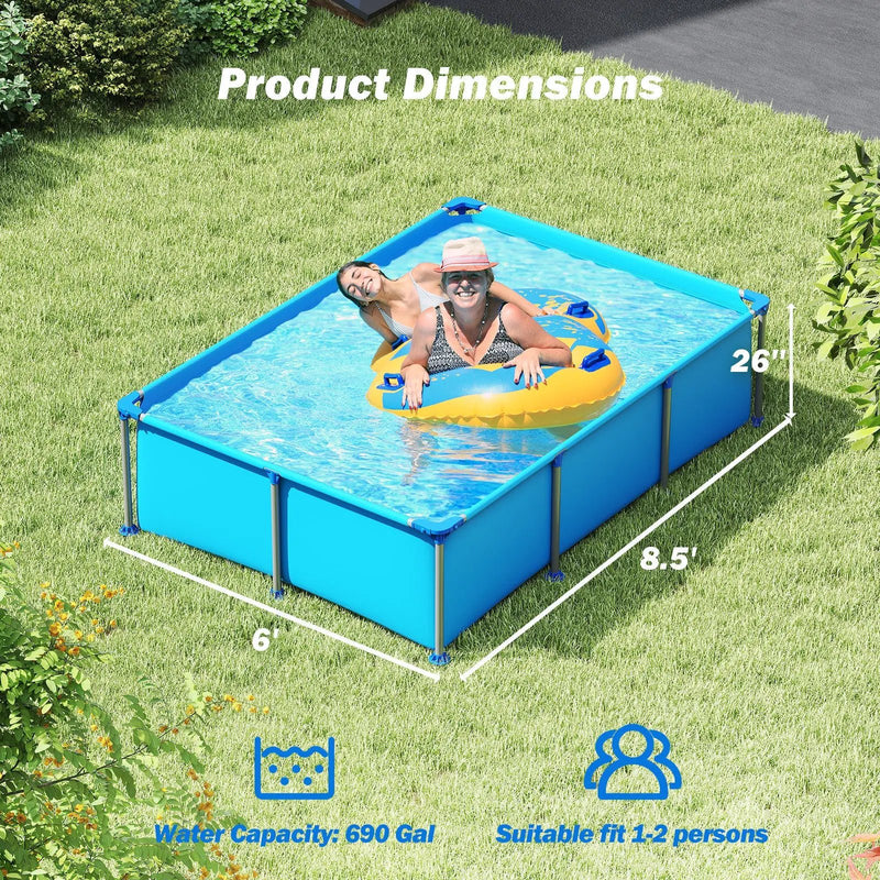 690/978/1158/1617 Gal Outdoor Family Swimming Pool with Metal Frame by DirectDeals