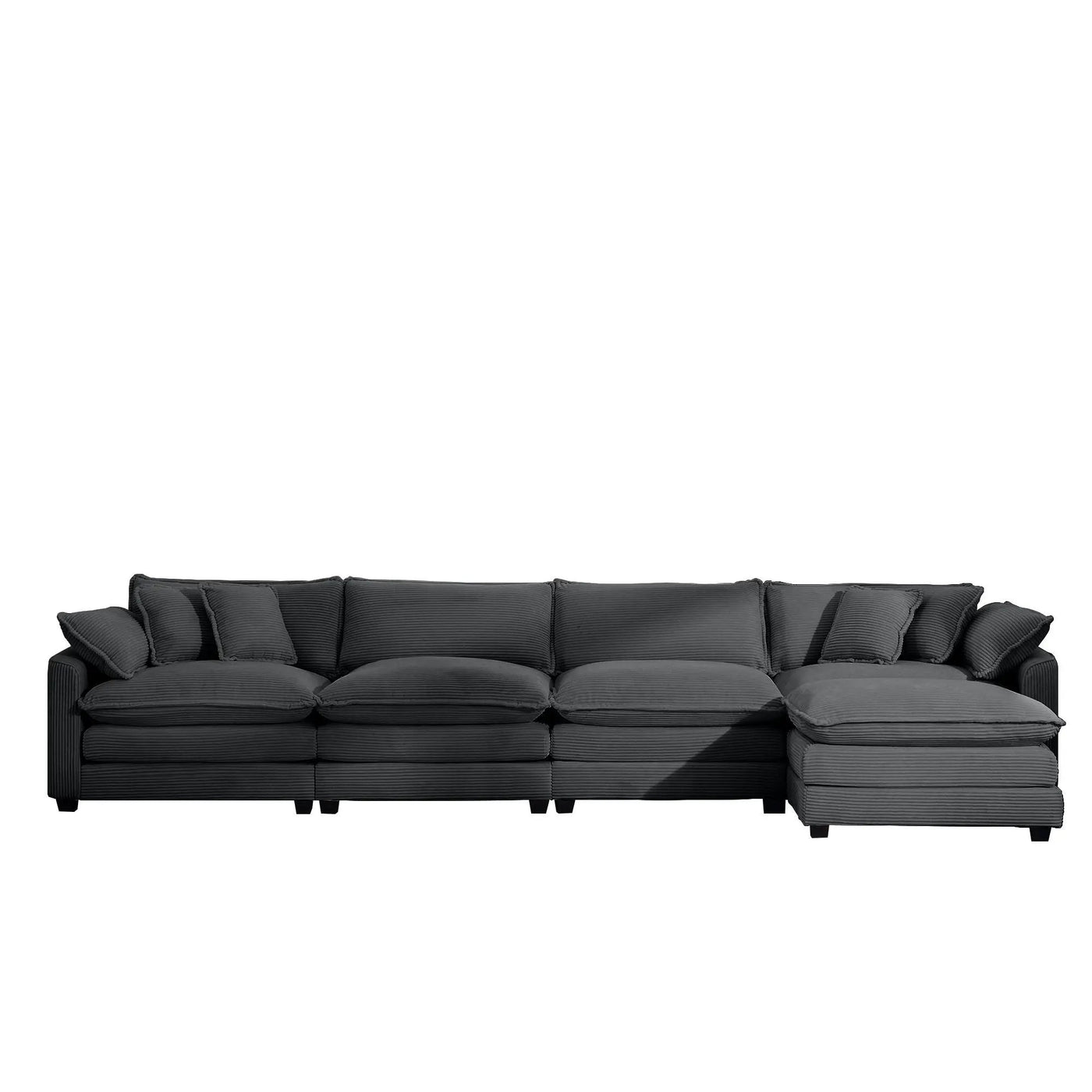 Modern Oversized Modular Cushion Sofa With Ottoman, Low Back, Deep Seating Sofa Set by HouseOfZazla