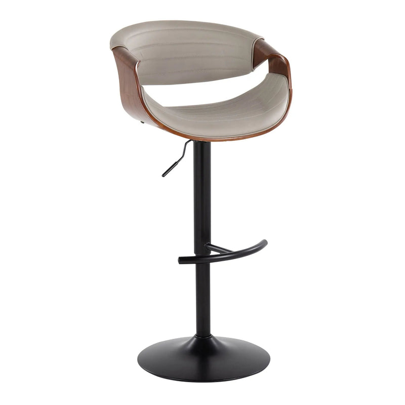 Symphony - Mid Century Modern Adjustable Barstool With Swivel With Rounded T Footrest (Set of 2) by Unique Piece Furniture