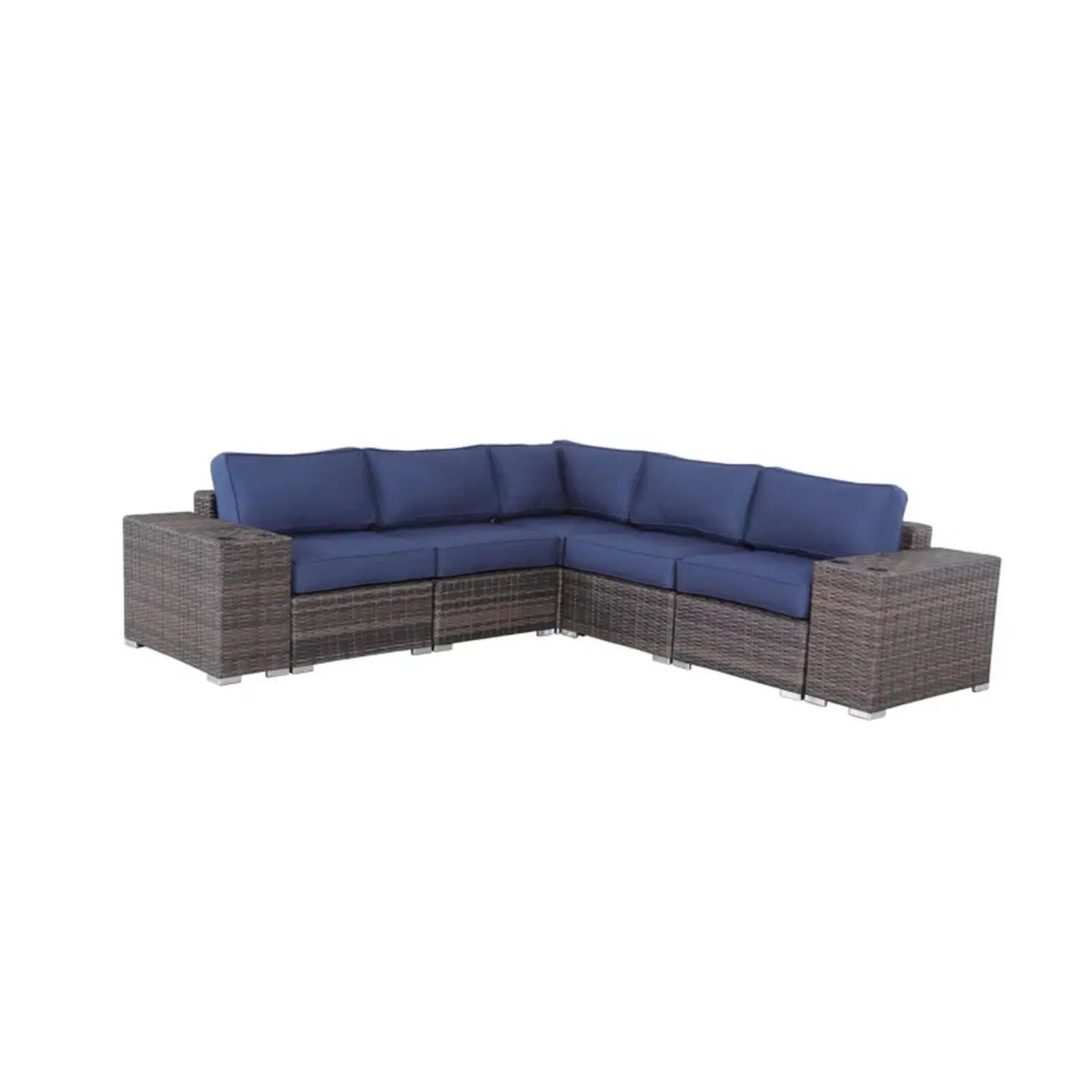 Modern Rattan Wicker Seating Group With Cushions by HouseOfZazla