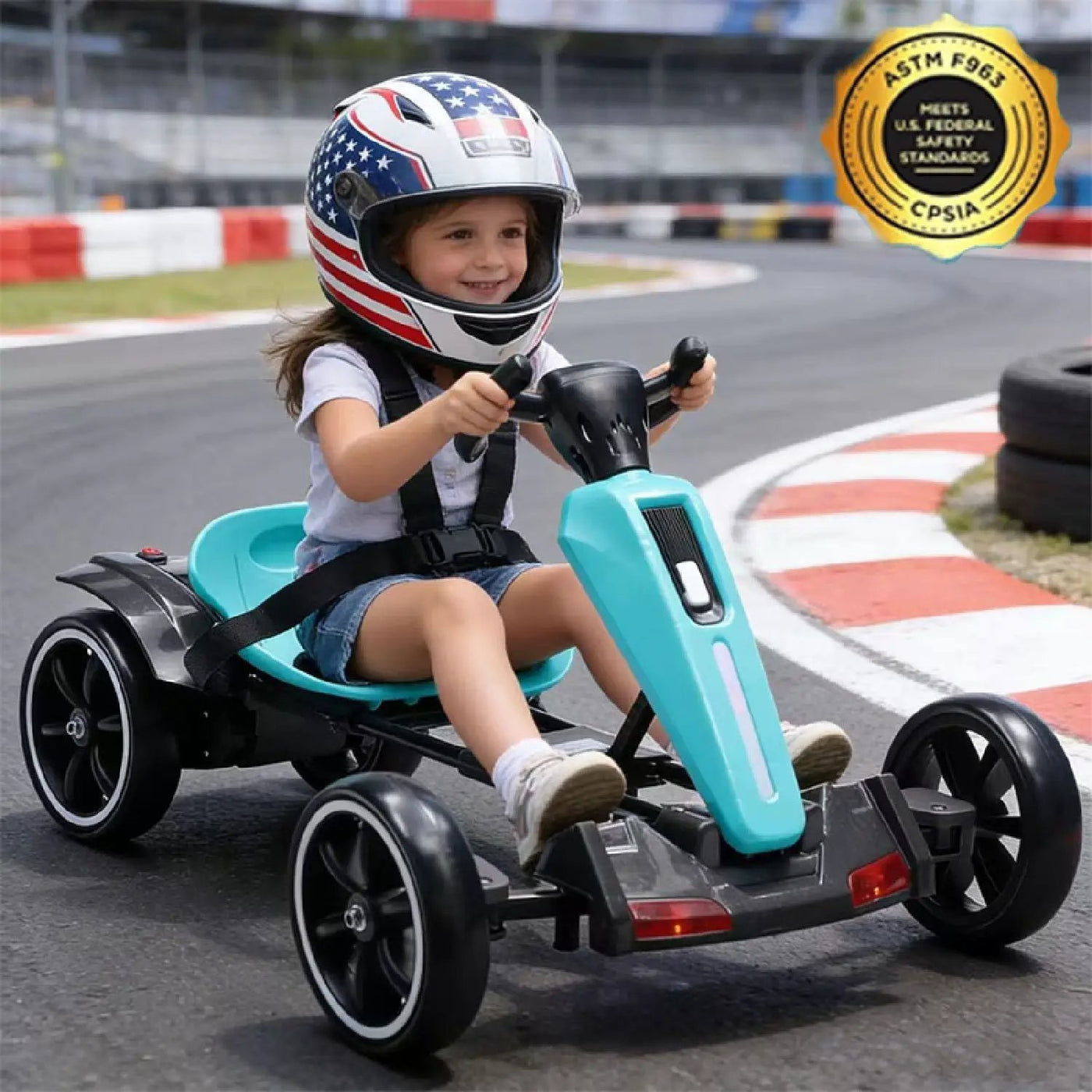 Electric Kids Pedal Go Kart With Adjustable Seat, Foldable Design by HouseOfZazla