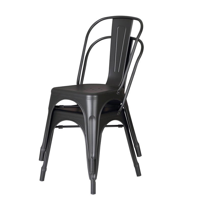 Set of 4 Stackable Metal Dining Chairs by HouseOfZazla