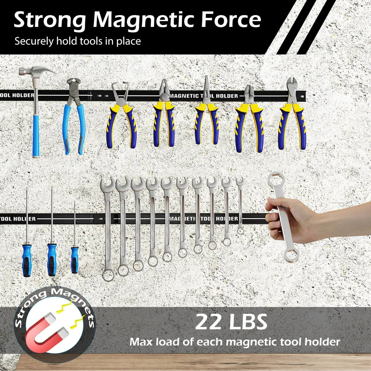 18 Inch Magnetic Tool Holder Strip with Mounting Screws by DirectDeals
