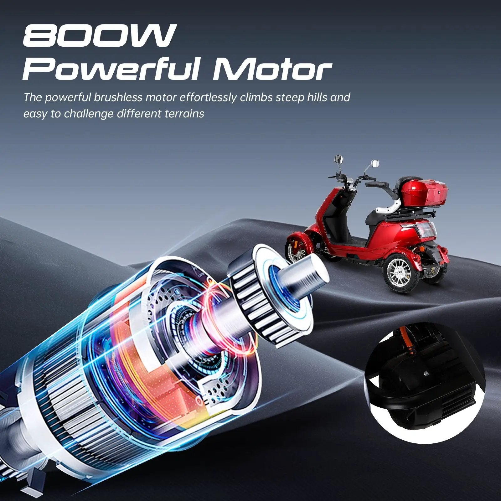 Electric Mobility Scooter With Big Size And High Power - Red by HouseOfZazla