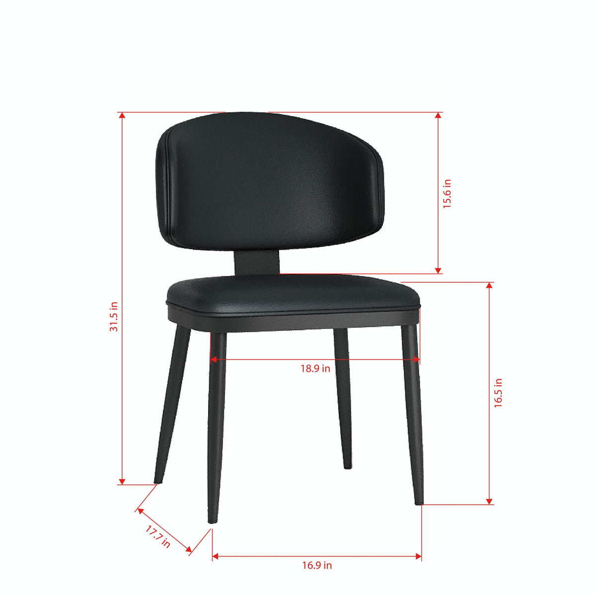 Modern Dining Chairs for Kitchen with Carbon Steel Frame – Black or White (Set of 2), photo 5 of 19